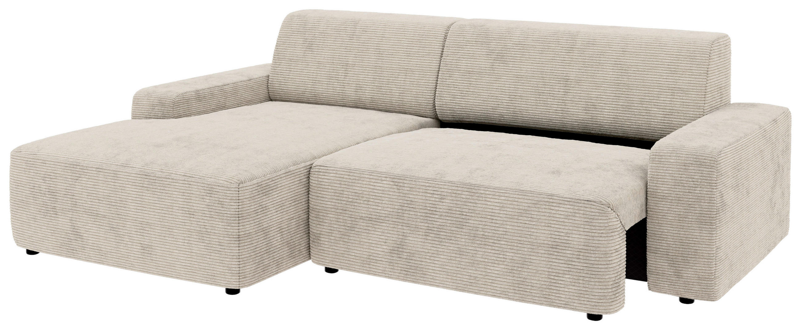 Thumbnail - Trendmanufaktur Ecksofa Wien, Creme, Textil, 4-Sitzer, Ottomane links, L-Form, 246x162 cm, Made in Europe, Schlafen auf ...