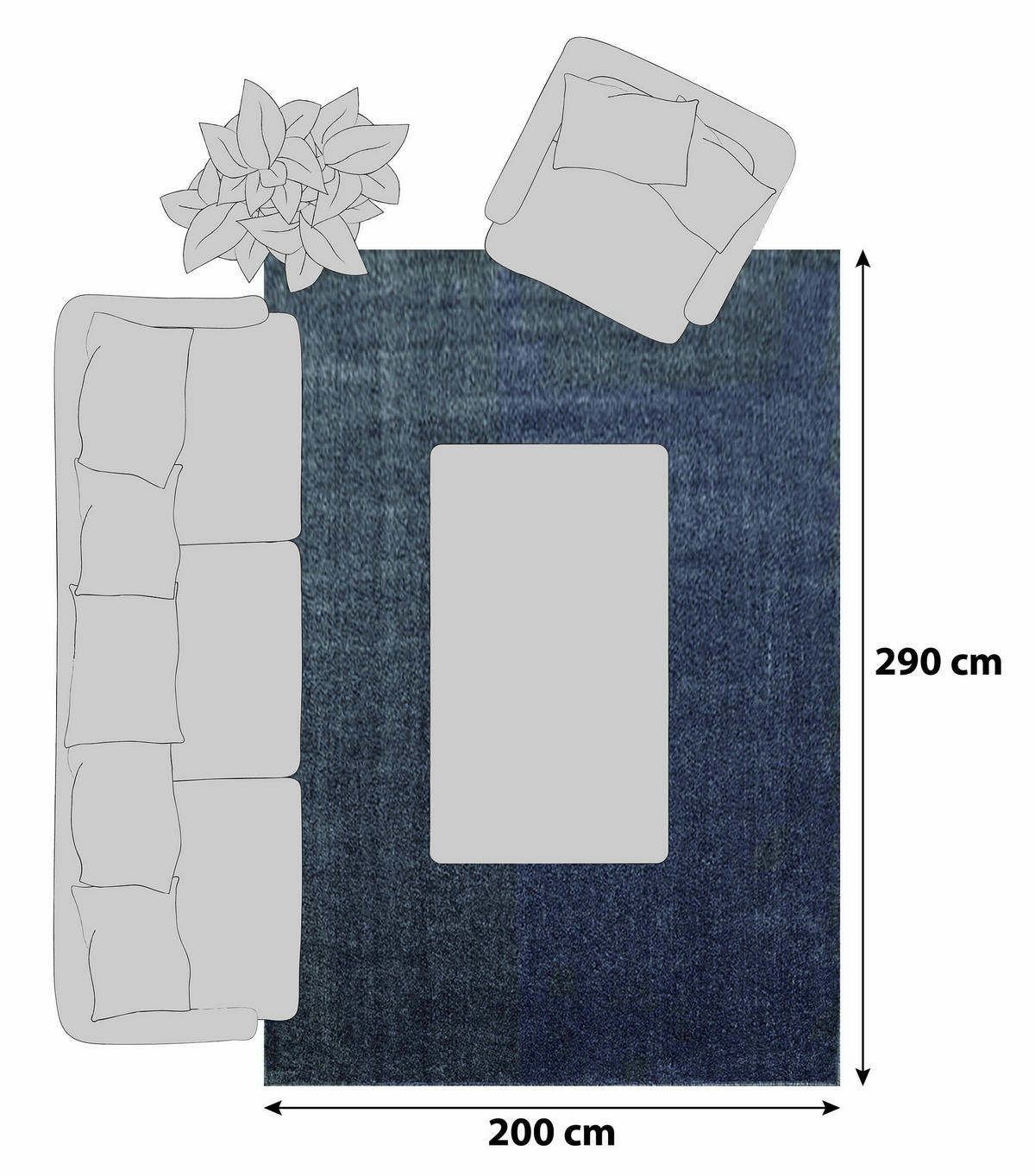 HOCHFLORTEPPICH 200/290 cm Ata grau Grau  - Grau, KONVENTIONELL, Textil (200/290cm) - Novel
