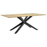 ESSTISCH Eiche massiv rechteckig Eichefarben  - Eichefarben/Schwarz, Design, Holz/Metall (200/100/77cm) - Musterring