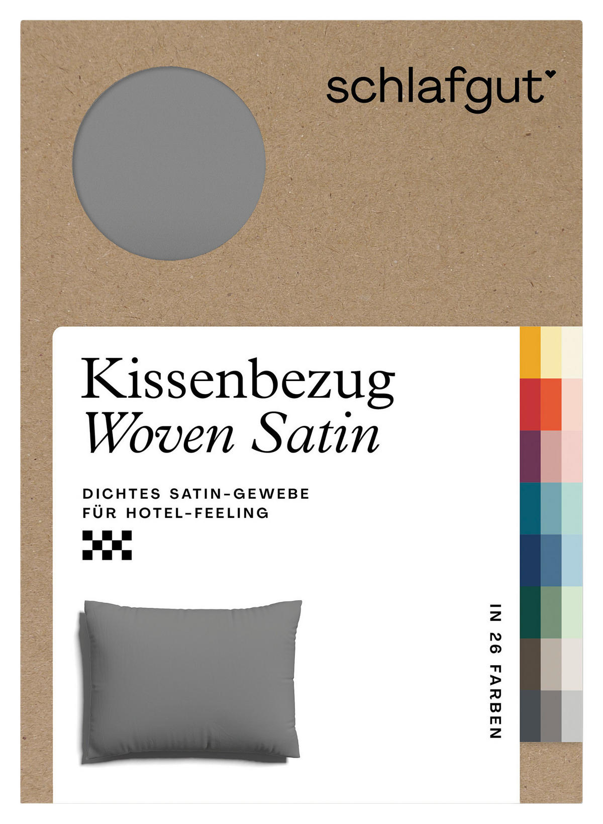 KOPFPOLSTERBEZUG WOVEN SATIN 60/80 cm  - Grau, Basics, Textil (60/80cm) - Schlafgut