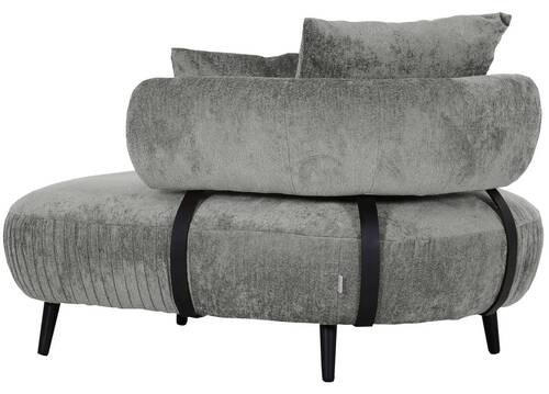 RÉCAMIERE in Chenille Grau  - Schwarz/Grau, Design, Holz/Textil (170/85/110cm) - Landscape