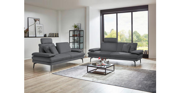 2,5-SITZER in Velours Silberfarben - Beige/Silberfarben, Design, Textil/Metall (196/89/104cm) - Dieter Knoll