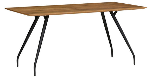 ESSTISCH Eiche rechteckig Schwarz, Eichefarben - Eichefarben/Schwarz, Design, Holz/Holzwerkstoff (160/90/76cm) - Moderano