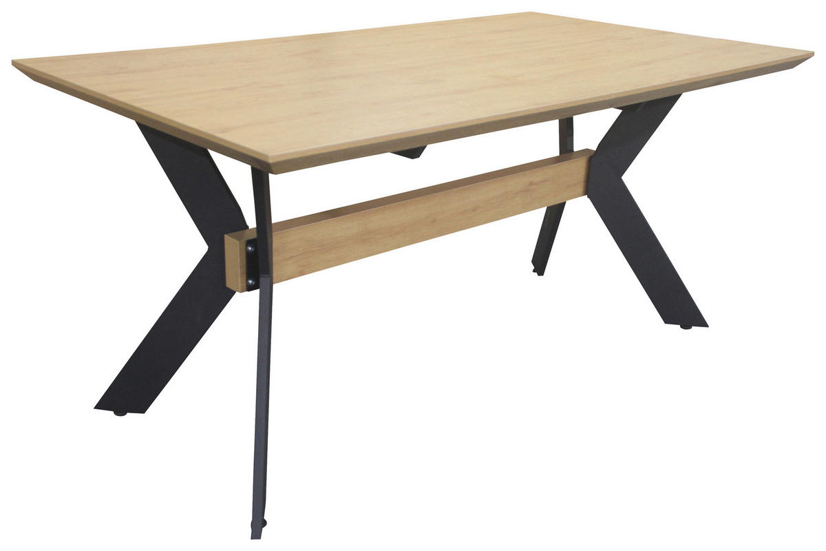 STOL ZA BLAGOVAONICU  prirodne boje, crna  metal, drvni materijal      - prirodne boje/crna, Design, drvni materijal/metal (160-220/90/76cm) - Novel