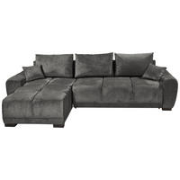 HÖRNBÄDDSOFFA 3-sits i chenille grafitfärgad  - grafitfärgad/svart, Basics, textil/plast (294/183cm) - Livetastic