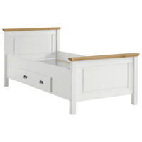 BETT 90/200 cm  in Weiß, Laugenfarbig  - Laugenfarbig/Weiß, ROMANTIK / LANDHAUS, Holz (90/200cm) - Boxxx