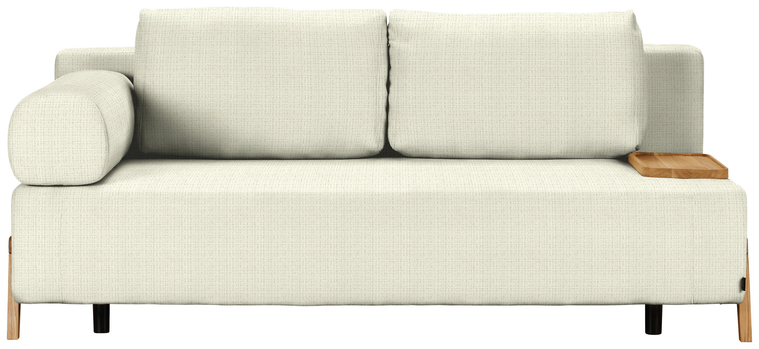 SCHLAFSOFA Chenille Weiß  - Naturfarben/Weiß, Design, Holz/Textil (211/88/102cm) - Niels Andersson