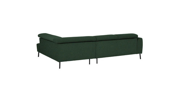ECKSOFA in Struktur Grün  280/205 cm  - Schwarz/Grün, Design, Textil/Metall (280/205cm) - Xora