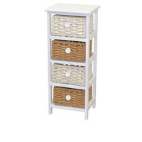 KOMMODE , , 4 Schublade(n)  - Creme/Braun, Design, Holz/Textil (25/30/74cm) - MID.YOU