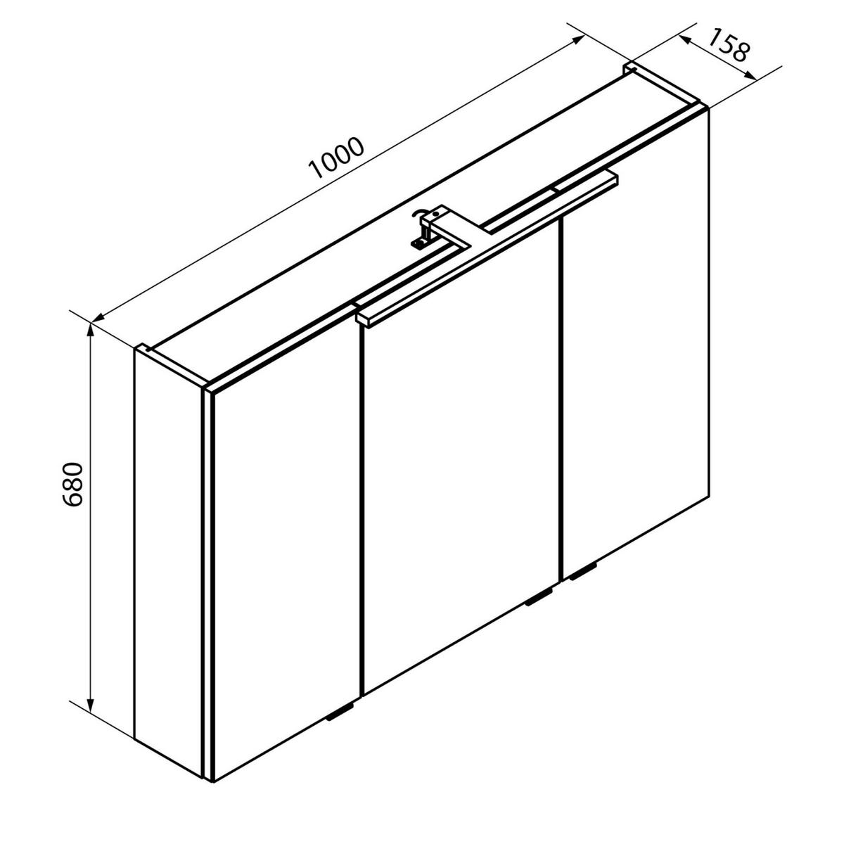 SPIEGELSCHRANK 100/68/15,8 cm  - Chromfarben/Eichefarben, Basics, Glas/Holzwerkstoff (100/68/15,8cm) - MID.YOU