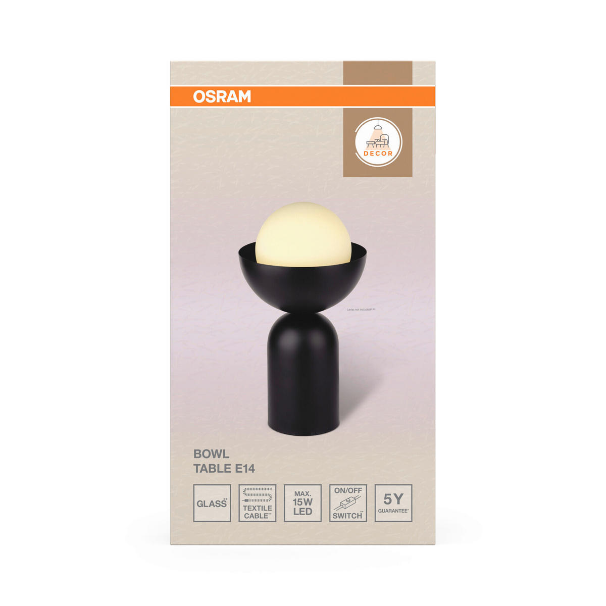 TISCHLEUCHTE 20/36,5 cm   - Schwarz, Basics, Glas/Metall (20/36,5cm) - Osram