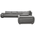 ECKSOFA Grau Struktur  - Chromfarben/Grau, KONVENTIONELL, Textil/Metall (280/310cm) - Carryhome