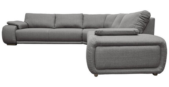 ECKSOFA Grau Struktur - Chromfarben/Grau, KONVENTIONELL, Textil/Metall (280/310cm) - Carryhome