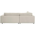 ECKSOFA in Cord Creme  - Creme/Schwarz, Design, Kunststoff/Textil (224/265cm) - Hom`in