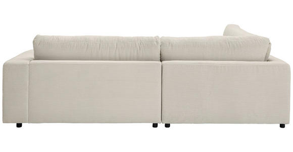 ECKSOFA in Cord Creme  - Creme/Schwarz, Design, Kunststoff/Textil (224/265cm) - Hom`in