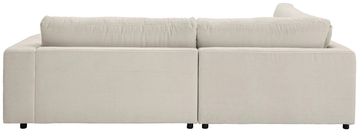 ECKSOFA in Cord Creme  - Creme/Schwarz, Design, Kunststoff/Textil (224/265cm) - Hom`in