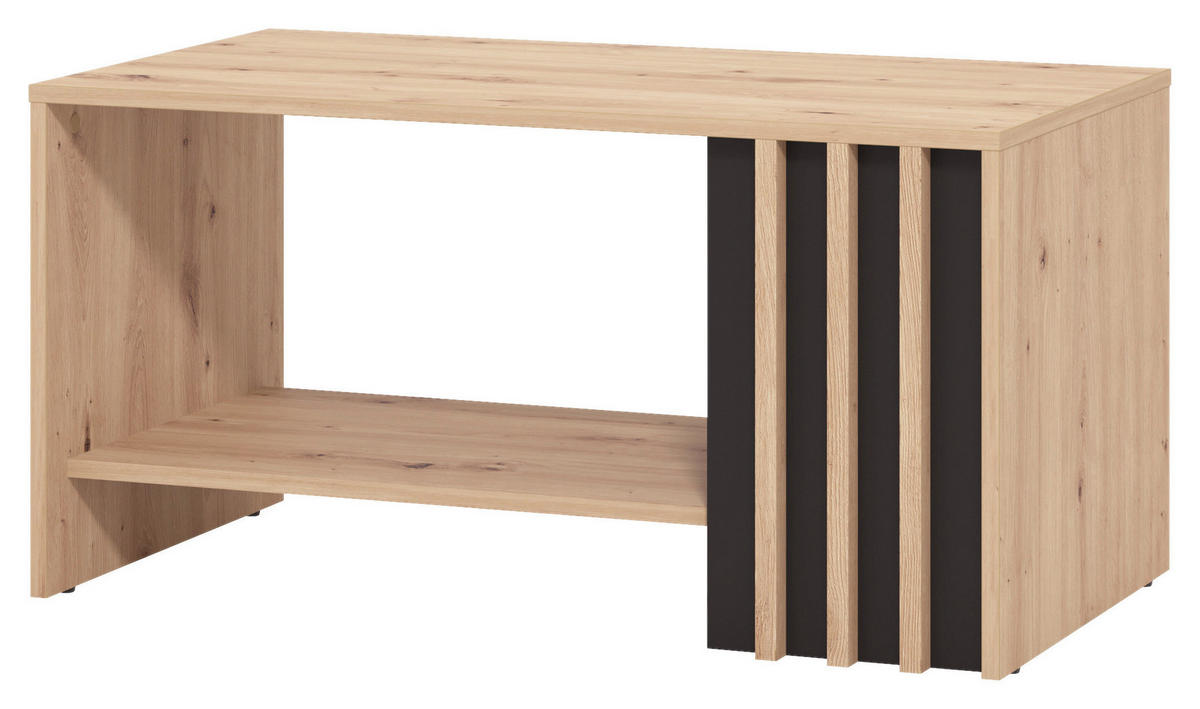 KONFERENČNÍ STOLEK, černá, dub artisan, kompozitní dřevo, 90/49,5/45 cm - černá/dub artisan, Basics, kompozitní dřevo (90/49,5/45cm) - Hom`in