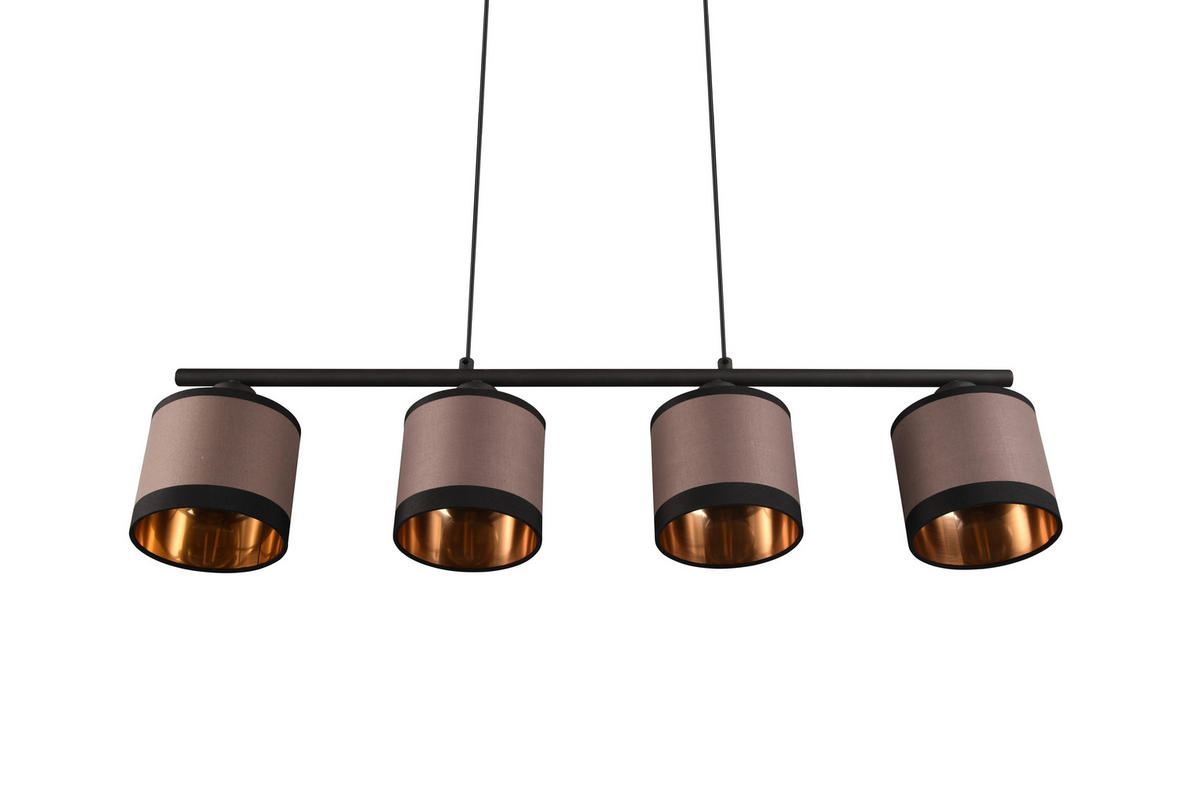 PENDELLEUCHTE 75/12/150 cm  - Taupe/Goldfarben, Design, Textil/Metall (75/12/150cm)