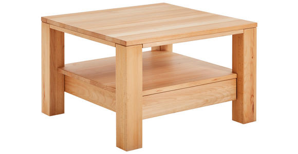 COUCHTISCH Kernbuche massiv quadratisch Buchefarben 70/70/47,5 cm  - Buchefarben, Natur, Holz (70/70/47,5cm) - Linea Natura