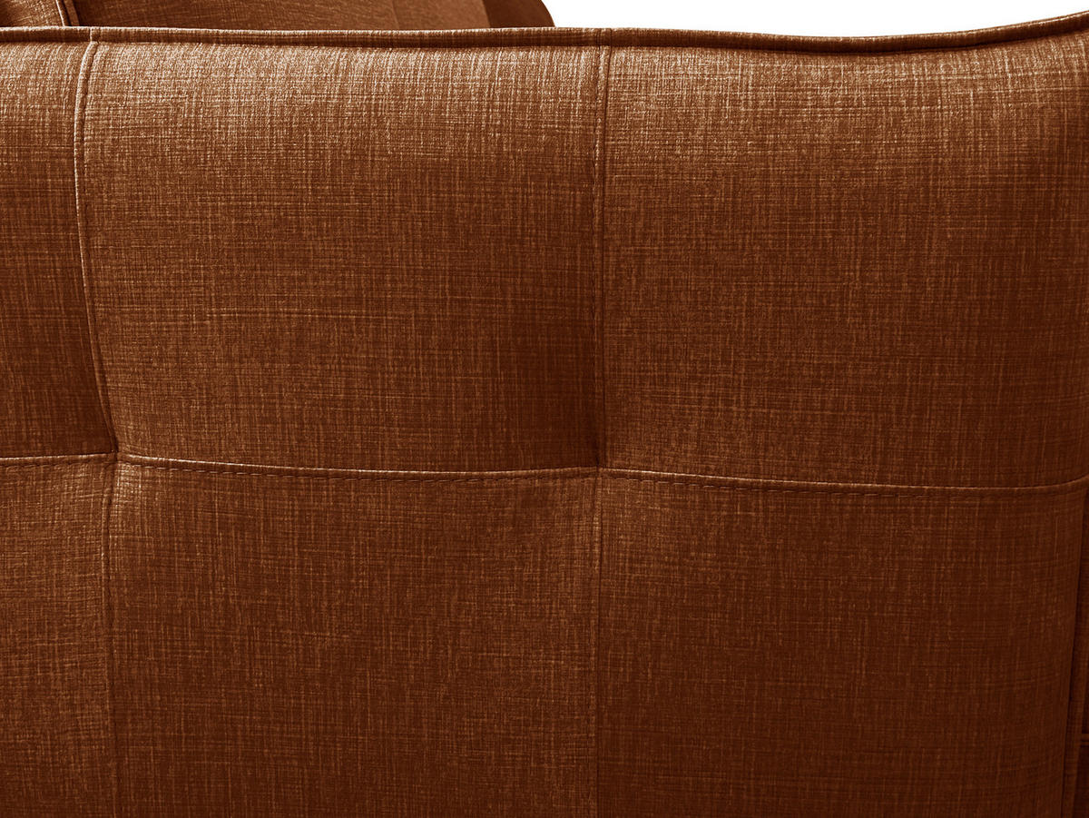ECKSOFA Rostfarben Flachgewebe  - Rostfarben/Schwarz, Design, Holz/Kunststoff (170/235cm) - MID.YOU