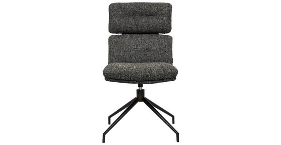 STUHL  in Eisen Webstoff Metall, Textil  - Dunkelgrau/Schwarz, Design, Textil/Metall (50/92/64,5cm) - Dieter Knoll