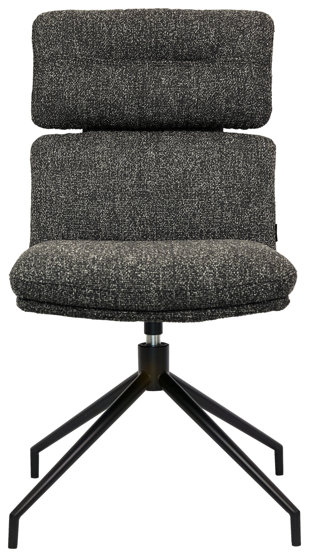STUHL Eisen Webstoff  - Dunkelgrau/Schwarz, Design, Textil/Metall (50/92/64,5cm) - Dieter Knoll