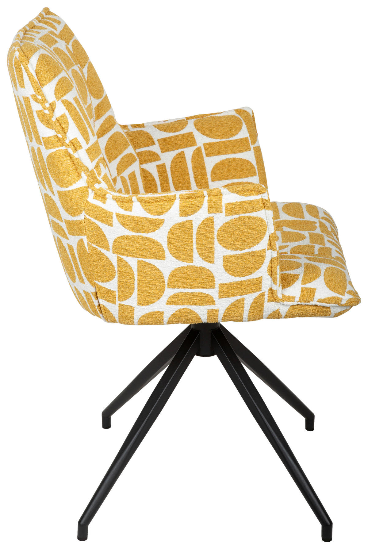 ARMLEHNSTUHL  in Eisen Jacquard  - Gelb/Schwarz, Design, Textil/Metall (59/89,5/63cm) - Novel