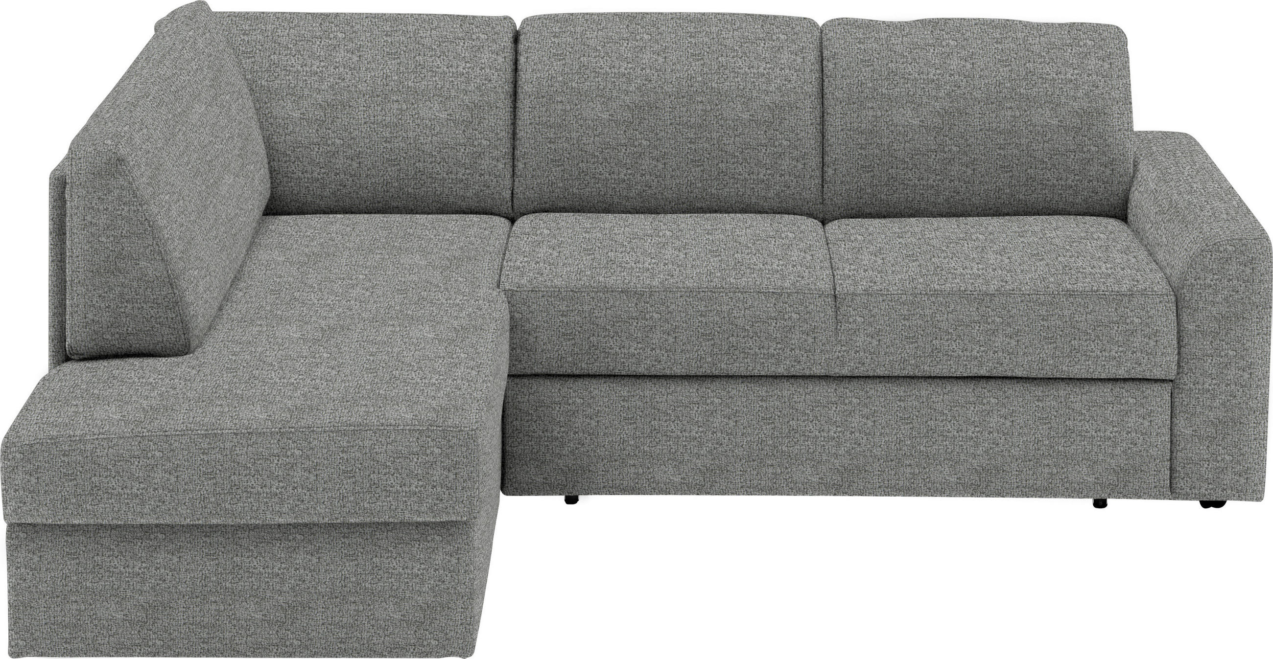 ECKSOFA in Webstoff Hellgrau  165/224 cm  - Hellgrau/Schwarz, KONVENTIONELL, Kunststoff/Textil (165/224cm) - Xora