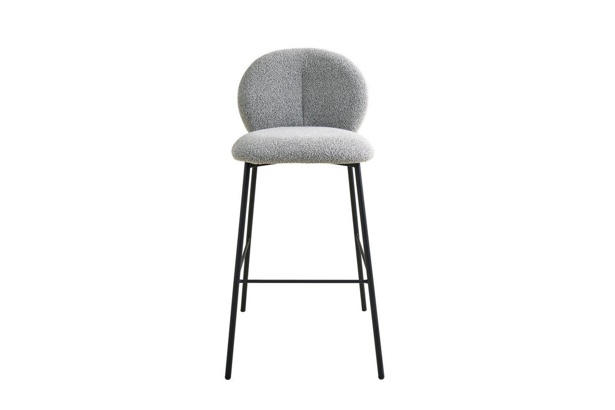 BARHOCKER-SET in Grau  - Schwarz/Grau, MODERN, Textil/Metall (47/102,7/52cm) - Schöner Wohnen