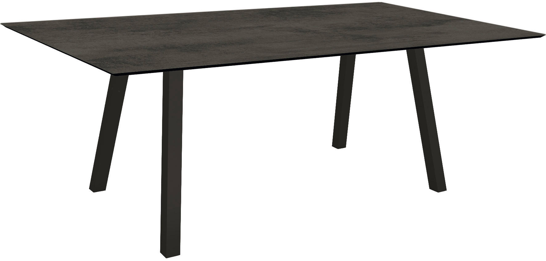 GARTENTISCH Kunststoff Grau rechteckig  - Schwarz/Grau, MODERN, Kunststoff/Metall (180/100/75cm) - Stern