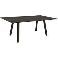 GARTENTISCH Kunststoff Grau rechteckig  - Schwarz/Grau, MODERN, Kunststoff/Metall (180/100/75cm) - Stern