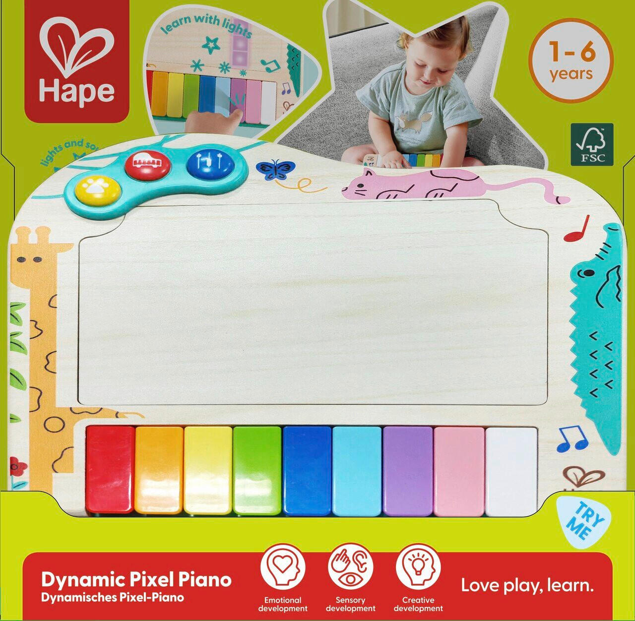 BABYKLAVIER - Pink/Weiß Hochglanz, Basics, Holzwerkstoff/Kunststoff (23,5/23/5,6cm) - Hape