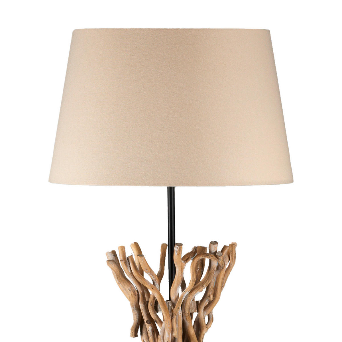 STEHLEUCHTE 40/40/167 cm    - Schwarz/Akaziefarben, Natur, Holz/Metall (40/40/167cm)