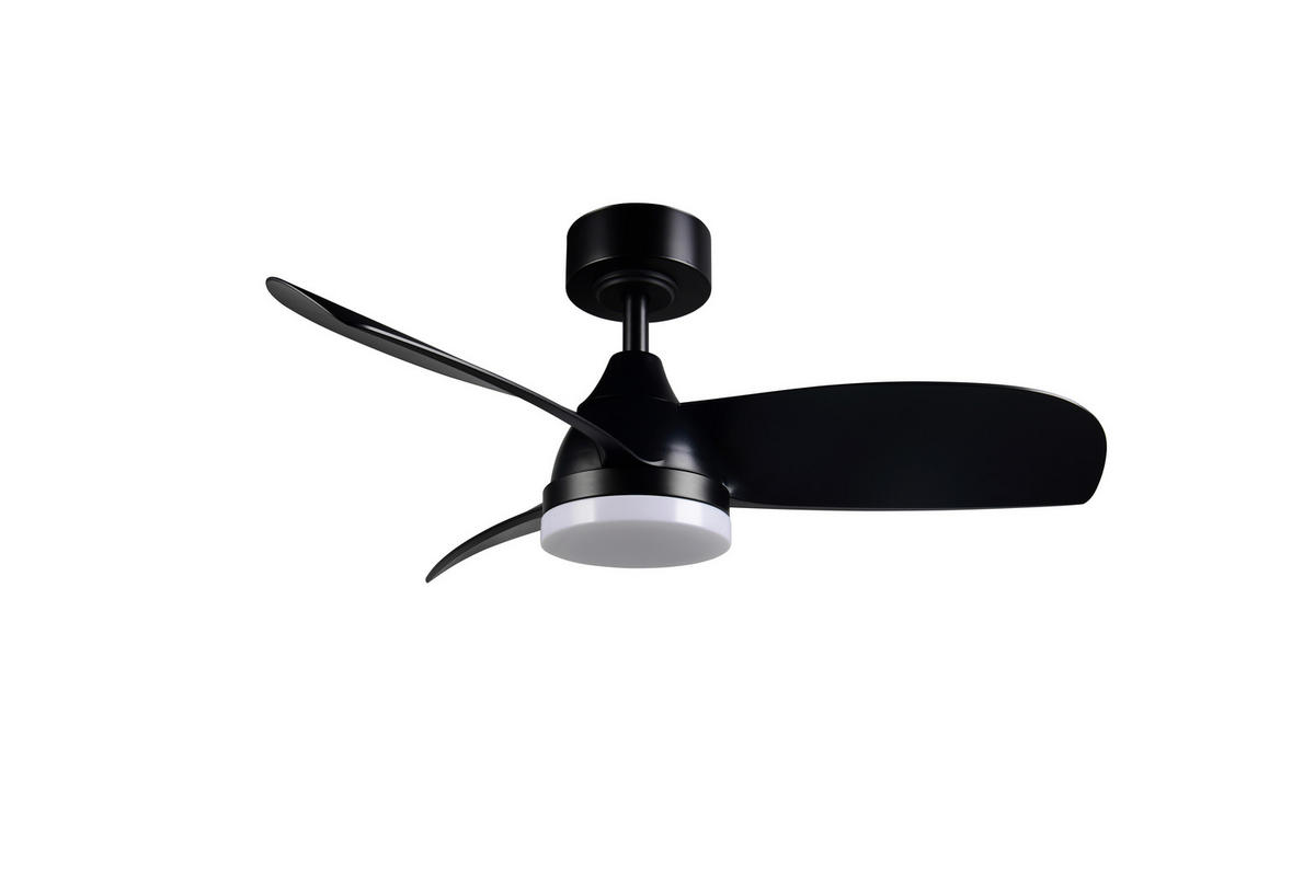 DECKENVENTILATOR  90,0/32,5-40,0 cm    - Schwarz, Konventionell, Metall (90,0/32,5-40,0cm)