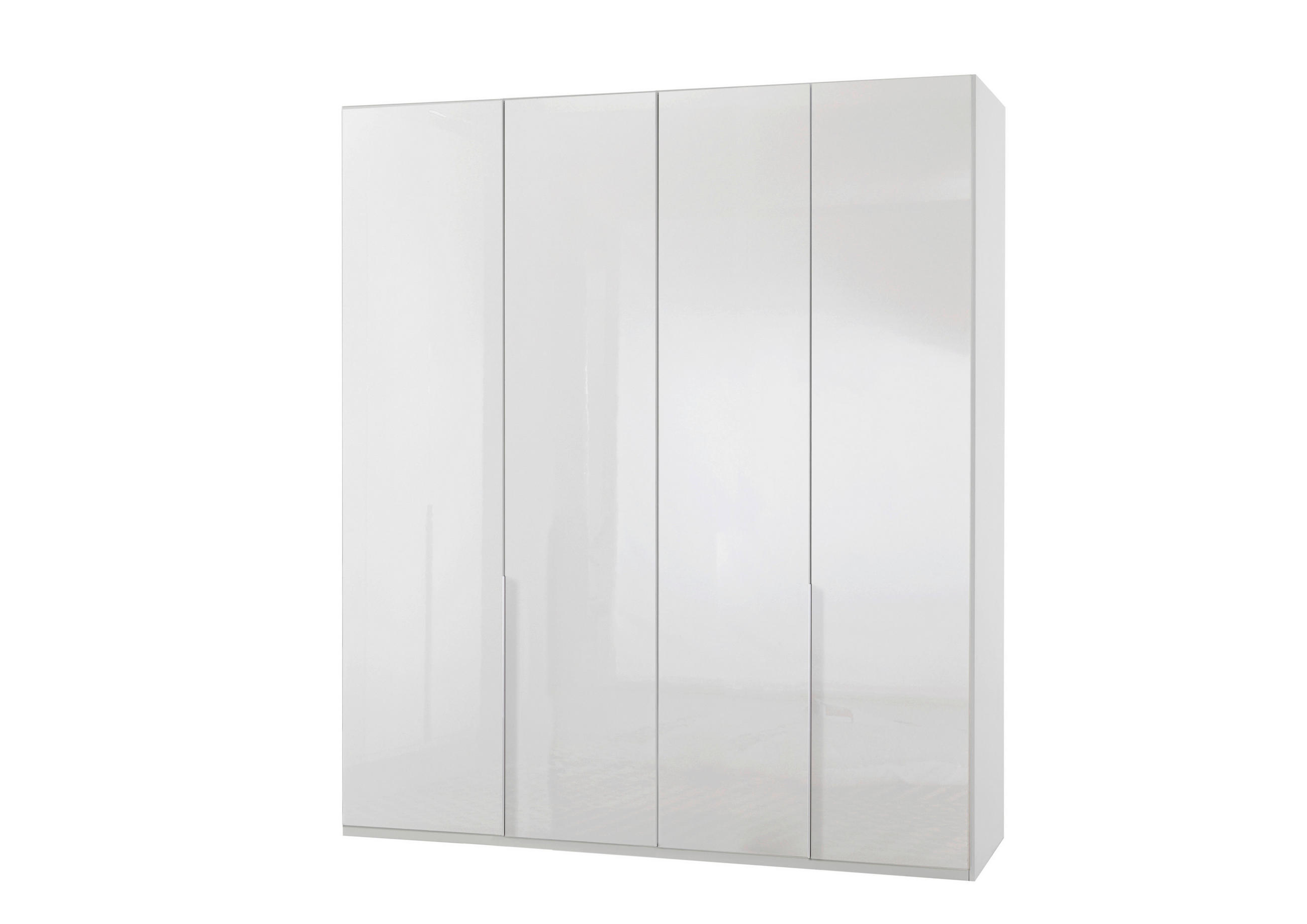 OMARA S KLASIČNIMI VRATI, bela  - bela/barve aluminija, Design, kovina/leseni material (180/236/58cm) - Novel