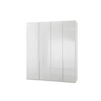 ORMAR SA KLASIČNIM VRATIMA bela  180/236/58 cm  - boja aluminijuma/bela, Dizajnerski, metal/pločasti materijal (180/236/58cm) - Novel