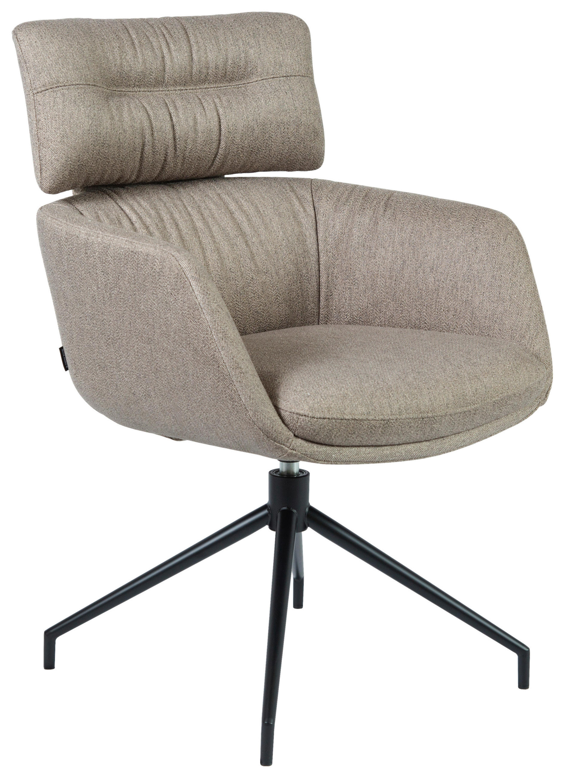 ARMLEHNSTUHL  Stoffauswahl, Sitzfläche 360° drehbar, automatische Rückholfunktion Webstoff  Grau  - Schwarz/Grau, Design, Textil/Metall (62/92/66cm) - Dieter Knoll
