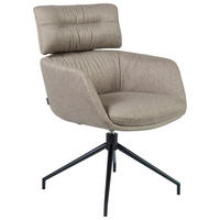 ARMLEHNSTUHL  Stoffauswahl, Sitzfläche 360° drehbar, automatische Rückholfunktion Webstoff  Grau  - Schwarz/Grau, Design, Textil/Metall (62/92/66cm) - Dieter Knoll