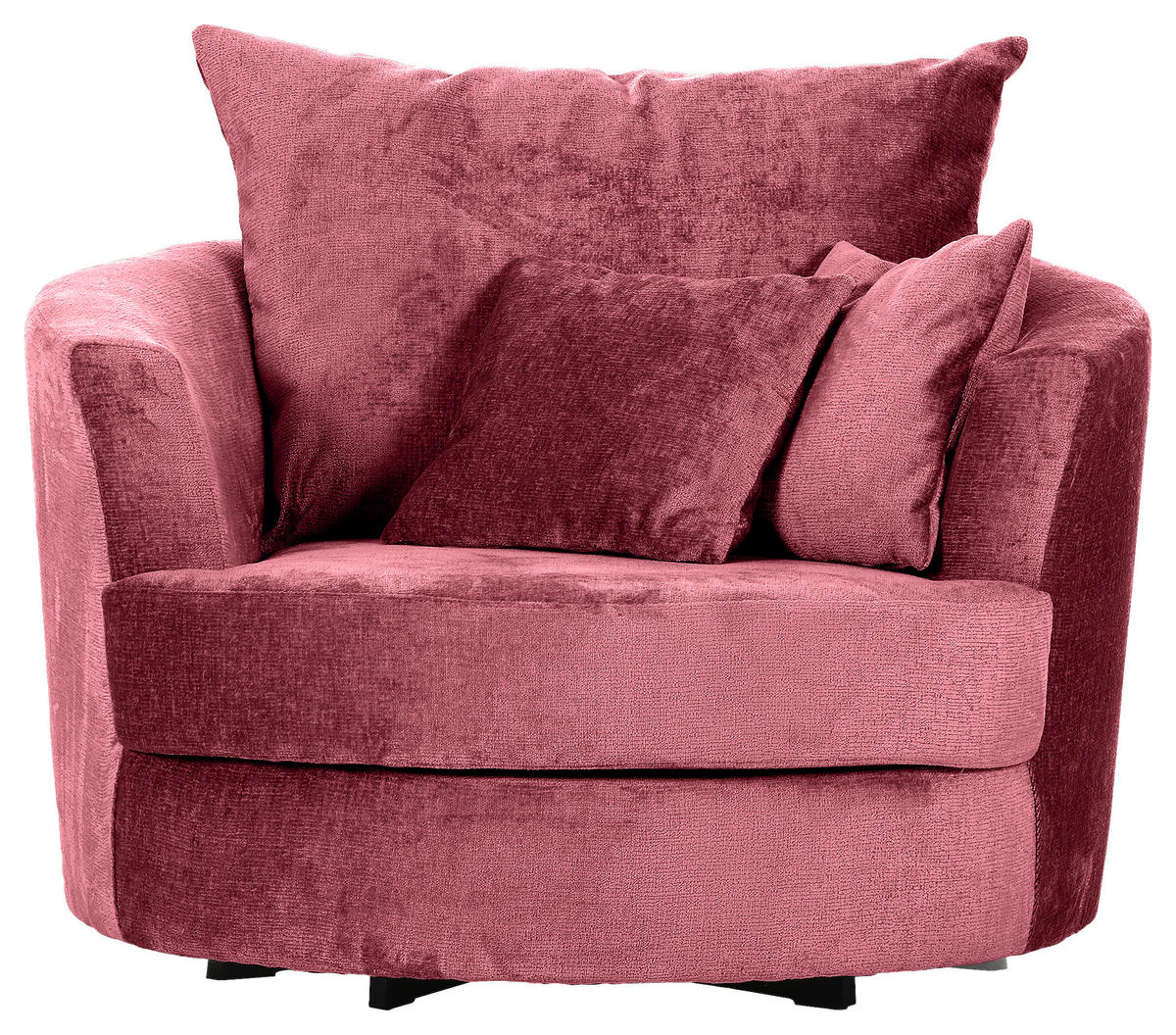 SESSEL in Chenille Bordeaux  - Bordeaux/Schwarz, Konventionell, Textil/Metall (115/72/115cm) - Carryhome