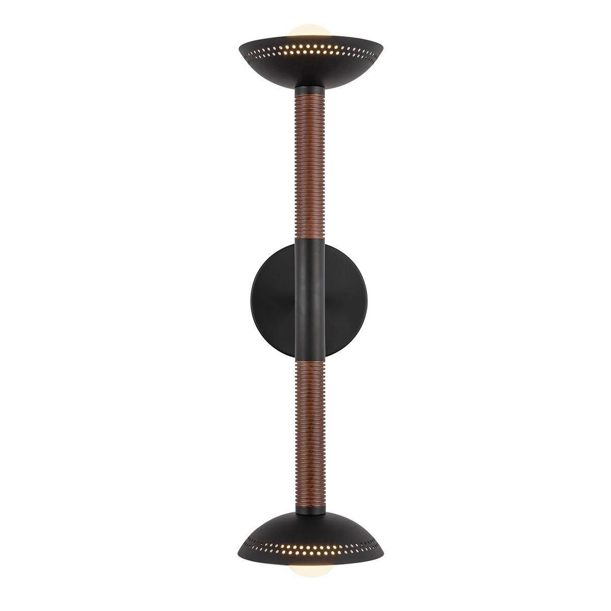 LED-WANDLEUCHTE Alora Mood 57,2/15,2 cm  - Walnussfarben/Schwarz, Design, Glas/Metall (57,2/15,2cm) - Elstead Lighting
