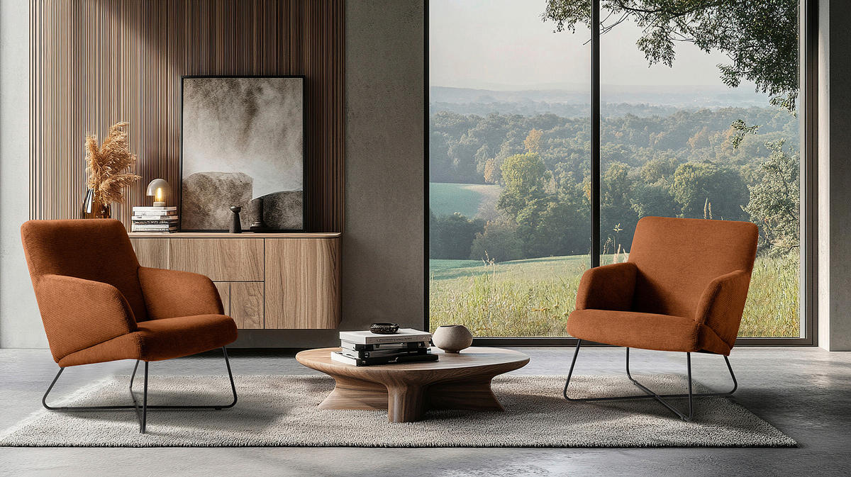 SESSELSET Chenille Rot  - Weiss/Rot, Design, Textil/Metall (67/87/74cm) - Livetastic