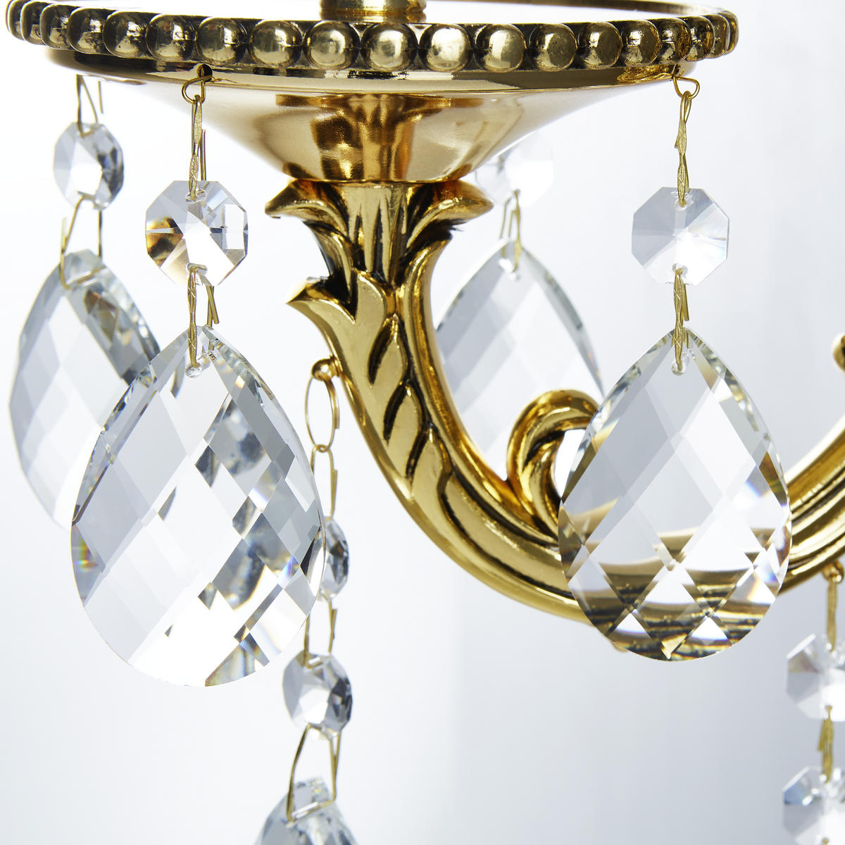 KRISTALL-WANDLEUCHTE 27/42 cm   - Goldfarben, LIFESTYLE, Metall (27/42cm) - Glandor