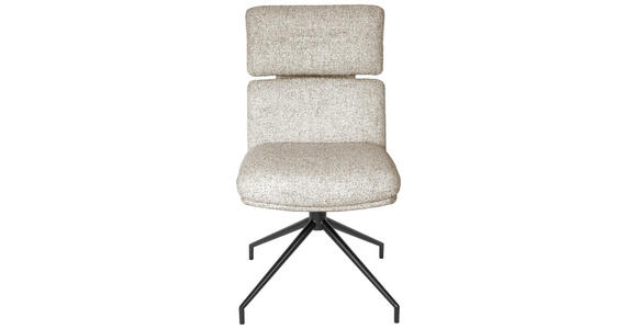 STUHL  in Eisen Webstoff Metall, Textil  - Beige/Schwarz, Design, Textil/Metall (50/92/64,5cm) - Dieter Knoll