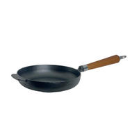 BRATPFANNE  - Schwarz/Braun, Basics, Holz/Metall (50/25/9cm)