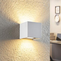 WANDLEUCHTE Leon 9,7/9,7/9,7 cm   - Weiß, Basics, Metall (9,7/9,7/9,7cm) - Novel