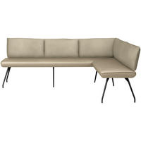 ECKBANK 215/155 cm Mikrofaser Beige   - Beige/Anthrazit, Design, Textil/Metall (215/155cm) - Moderano