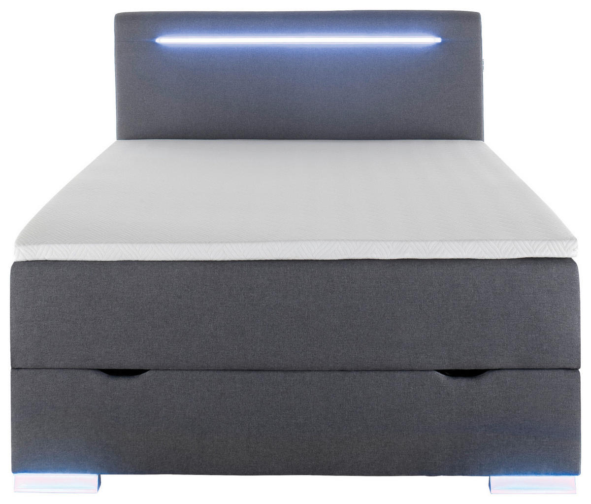 BOXSPRINGBETT 140/200 cm  in Anthrazit  - Anthrazit/Silberfarben, Design, Kunststoff/Textil (140/200cm) - Boxxx