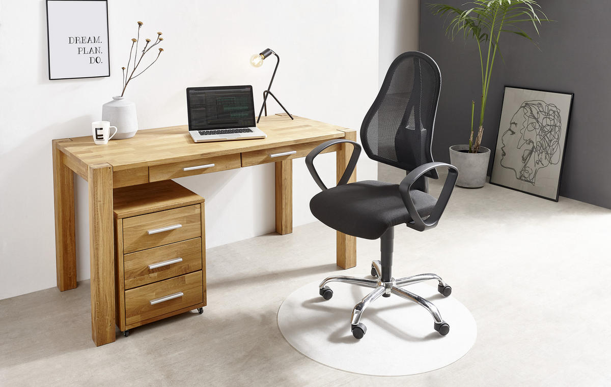 POJÍZDNÝ KONTEJNER, 40/56,7/42 cm - divoký dub/barvy hliníku, Natur, dřevo/plast (40/56,7/42cm) - Linea Natura