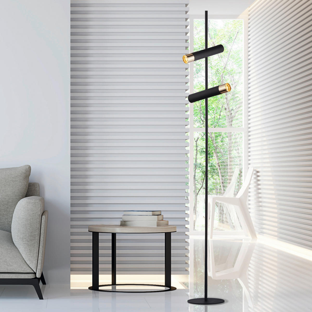 LED-STEHLEUCHTE 22/151 cm    - Schwarz, Basics, Metall (22/151cm)