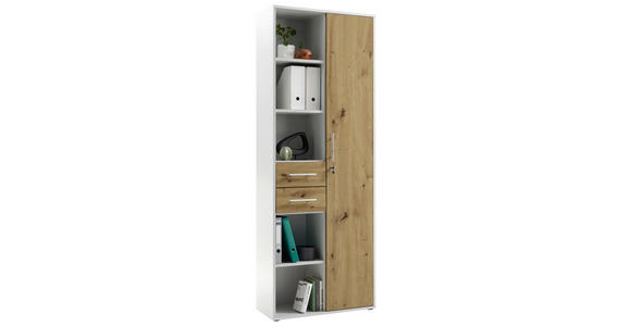 AKTENSCHRANK Eiche Artisan - Eiche Artisan, MODERN, Holzwerkstoff (80/216/35cm) - Carryhome